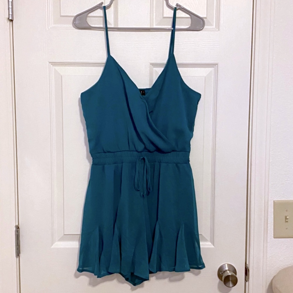 Trixxi Surplice Romper-Teal